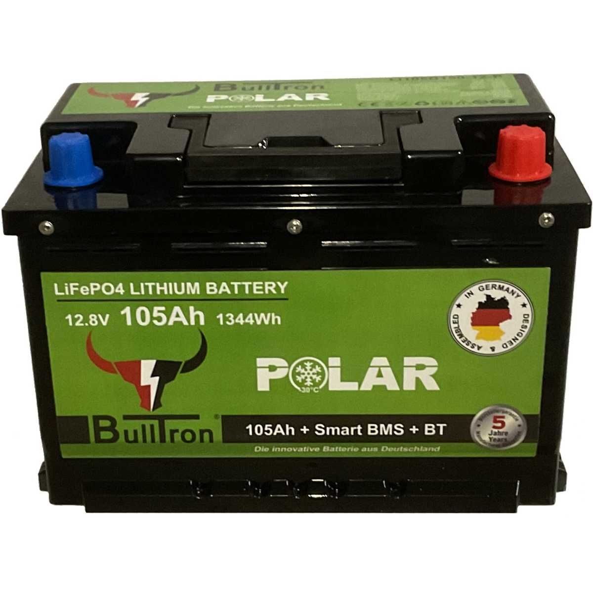 BULLTRON Lithium-Batterie POLAR 105Ah 12V inkl. BMS 150A Dauerstrom - App - LI105B150-12-P