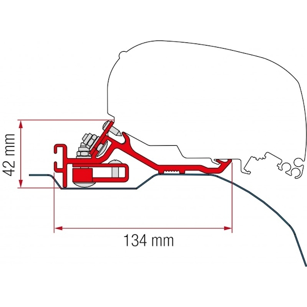 FIAMMA Adapter Kit Fiat Ducato Jumper H2 X250 ab 400 cm fuer Markise F80 98655Z093