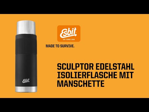 ESBIT Edelstahl Isolierflasche SCULPTOR 1000 ml Schwarz mit Manschette