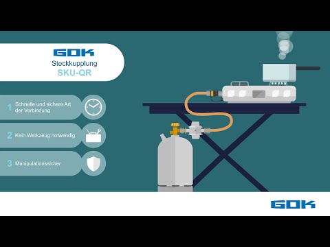 GOK Steckkupplung Set Typ SKU-QR G1/4 LH-KN x SKU + STN x RST 8 mit ÜM + Schneidring