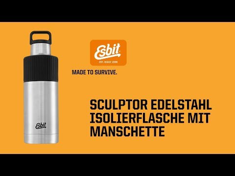 ESBIT Edelstahl Isolierflasche SCULPTOR 1000 ml Schwarz "Standard Mouth" mit Manschette