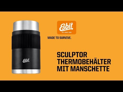 ESBIT Edelstahl Thermobehälter SCULPTOR 1000 ml Schwarz mit Manschette