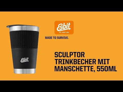 ESBIT Edelstahl Thermobecher SCULPTOR 550 ml Schwarz mit Manschette